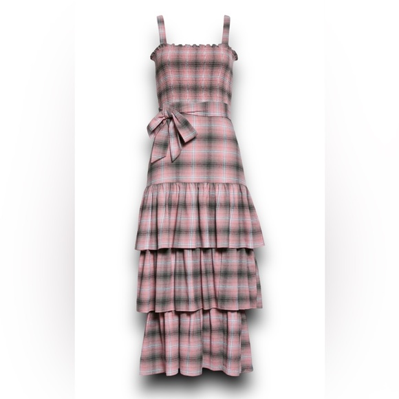 Likely Paretti Plaid Smock Cotton Sundress Pink Multi Size 12 - Picture 3 of 15